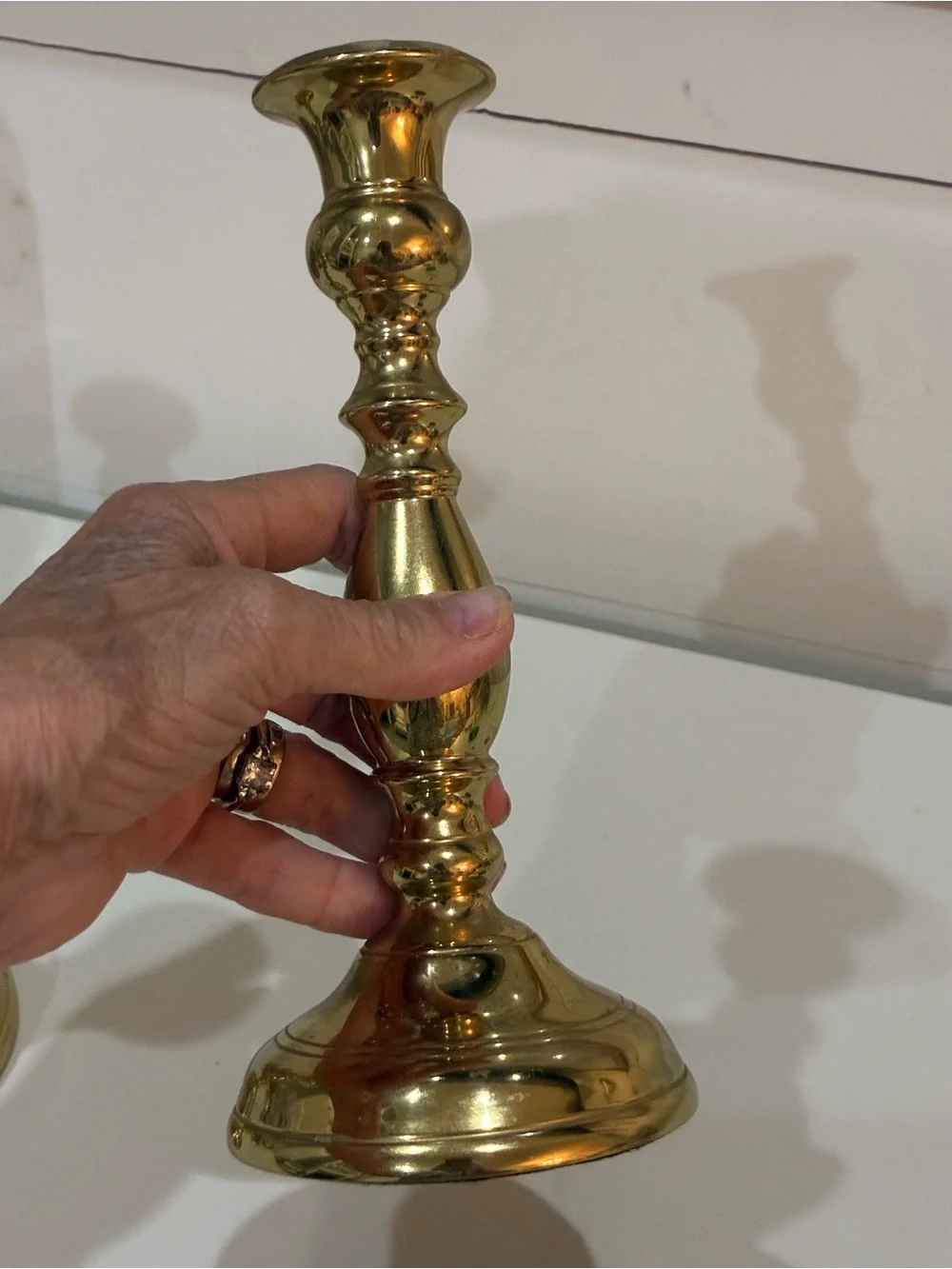 Vintage Solid Brass Candlesticks - Heavy 9